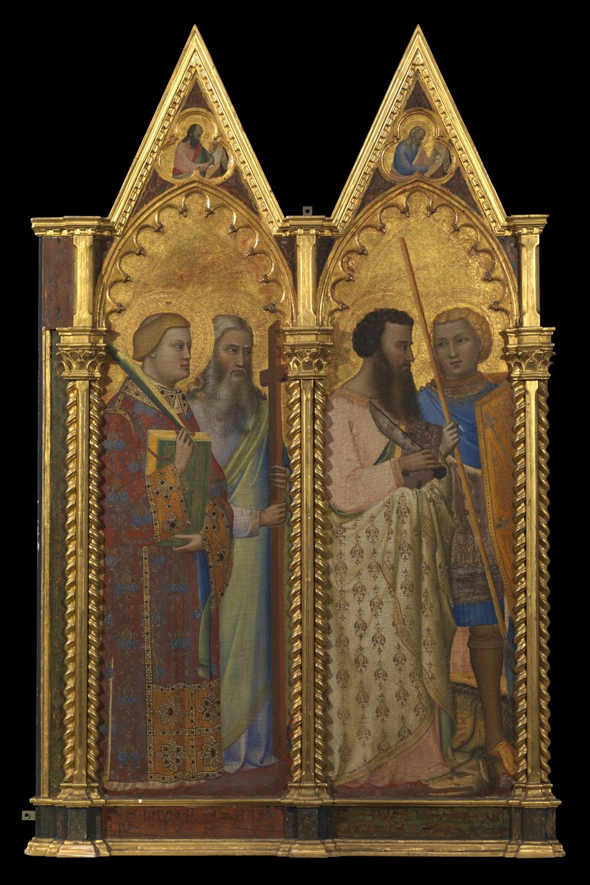 Saints Bartholomew and George (left panel) (recto) بواسطة برناردو دادي