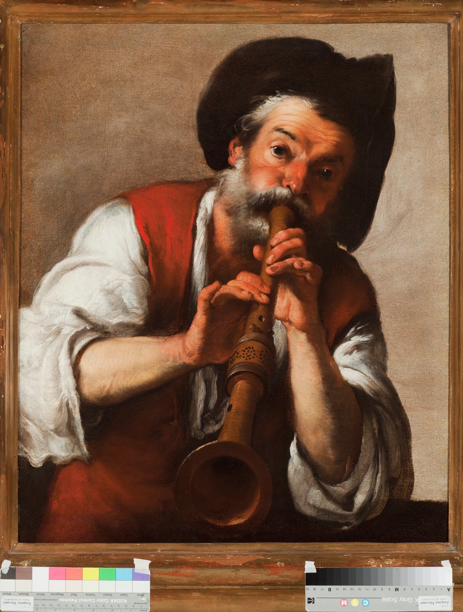 Il pifferaio (عازف الفلوت) (بايبر) لوحة لبرناردو ستروزي (1581-1644) جينات القرن السابع عشر ، Musei di Strada Nuova (سابقًا Palazzo Rosso) بواسطة برناردو ستروزي