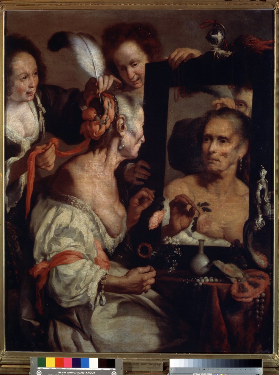 المغناج القديم ، الغرور (مغناج قديم ، فانيتاس). لوحة لبرناردو ستروزي (1581-1644). زيت على قماش بواسطة برناردو ستروزي