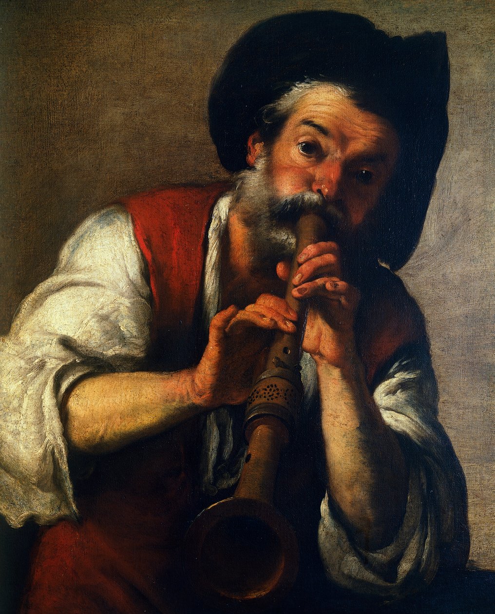 بايبر ، برناردو ستروزي (1581-1644) ، زيت على قماش ، 73x61 سم. إيطاليا بواسطة برناردو ستروزي