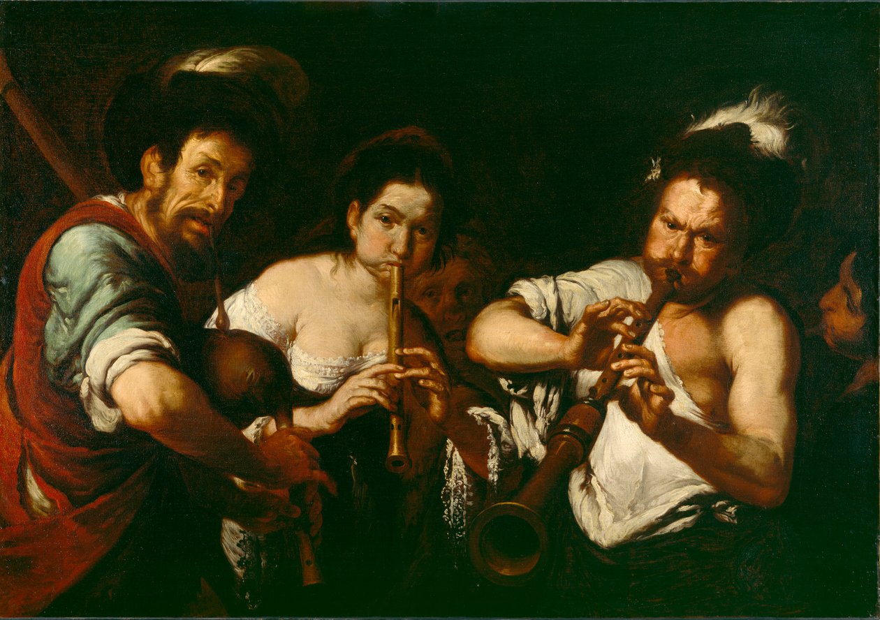موسيقيو الشوارع ، c.1630 بواسطة برناردو ستروزي