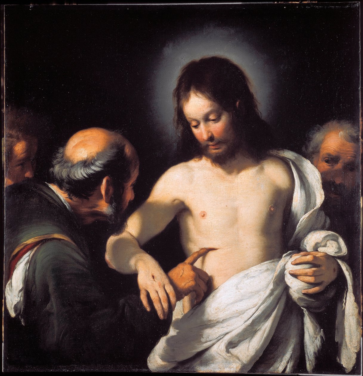 لوحة Incredulite للقديس توماس لبرناردو ستروزي (1581-1644) خافتة. 101 × 97.5 سم الجينات ، Musei di Strada Nuova (سابقًا Palazzo Bianco) بواسطة برناردو ستروزي
