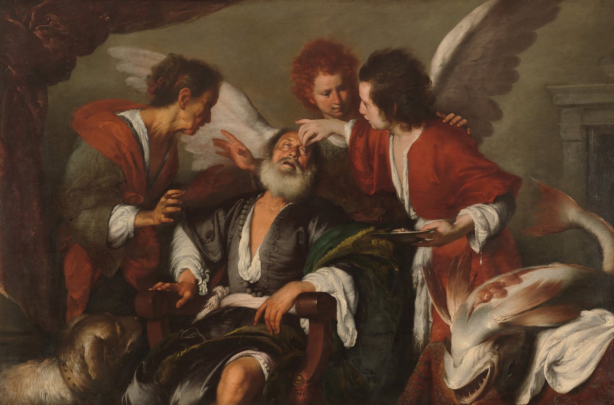 توبياس يعالج عمى آبائه ، 1630-1635. بواسطة برناردو ستروزي