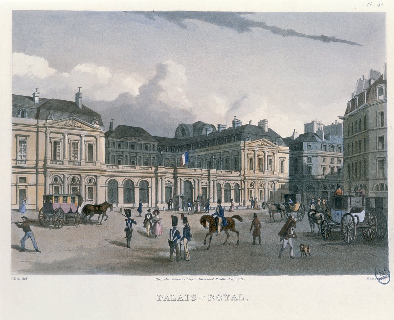 القصر الملكي ، باريس ، 1832 بواسطة برنهارد شميدت