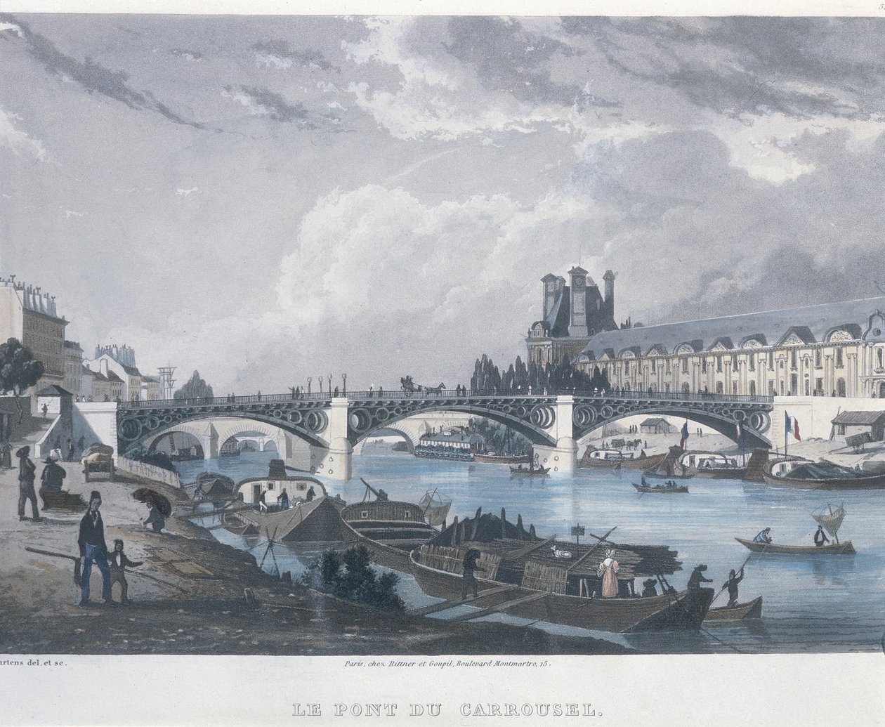 بونت دو كاروسيل ، 1832 (نقش ملون) بواسطة برنهارد شميدت