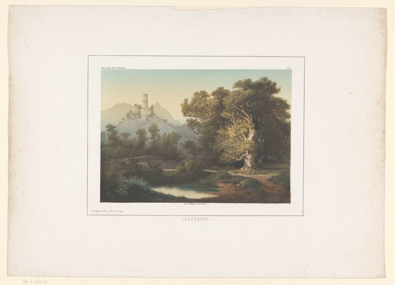 منظر لجوديسبيرج بالقرب من بادجوديسبيرج Godesberg (العنوان على الكائن) بواسطة برنارد هوفلينج