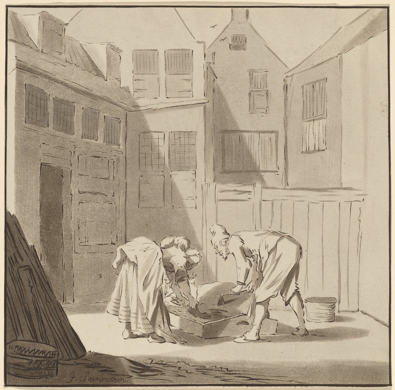 ذبح الخنازير ، 1778 ، تم نشره عام 1787. بواسطة برنارد شرودر