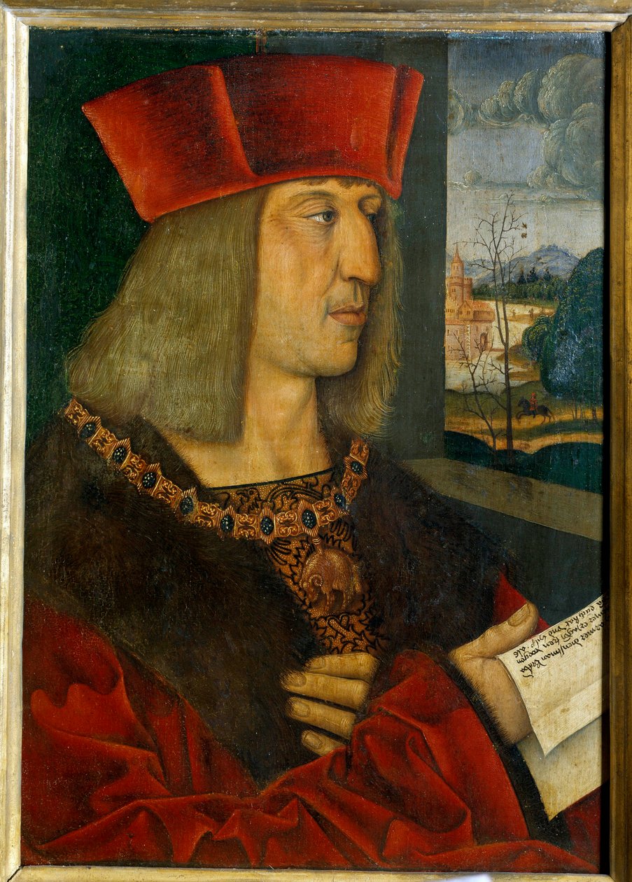 صورة للإمبراطور ماكسيميليان الأول (1459-1519) لوحة لبرنارد ستريجل (1460-1528) من القرن الخامس عشر. خافت 0،38 × 0،28 م بواسطة برنارد ستريجل