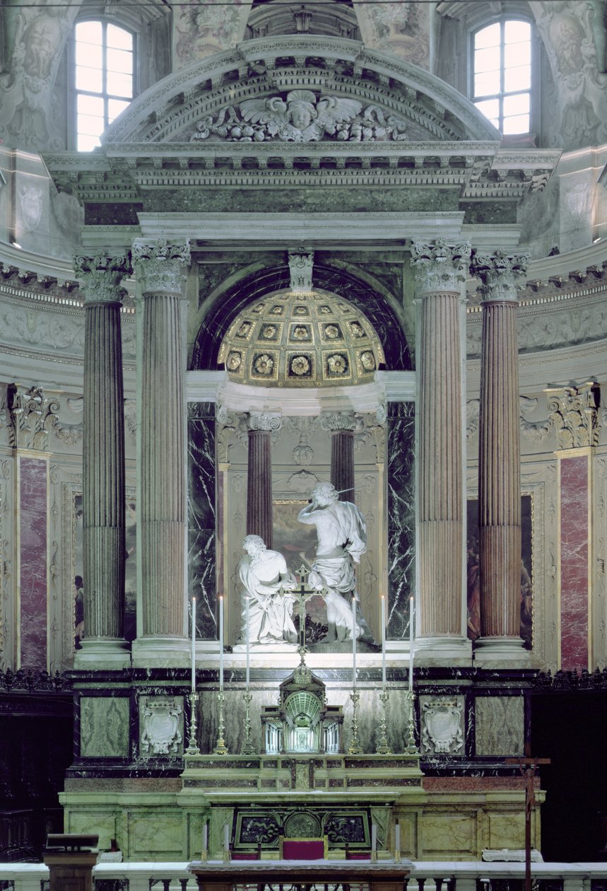 منظر للمذبح العالي يظهر استشهاد القديس بولس (رخام) بواسطة Bernini Algardi A. and Bitonto