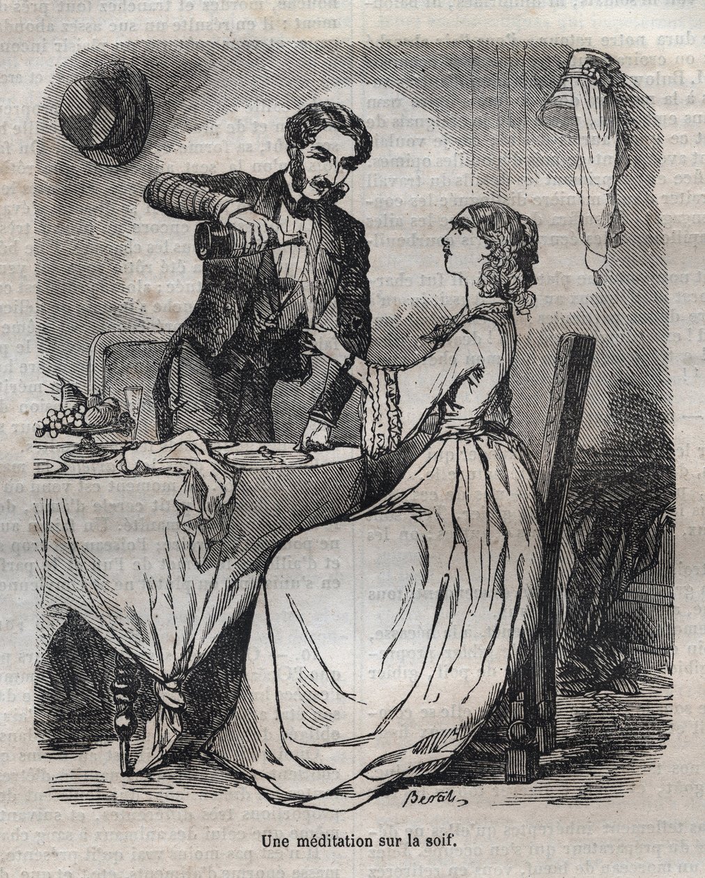 تأمل في العطش - نقش في "La Physiologie du gout" لـ Jean Anthelme Brillat Savarin (Brillat-Savarin بواسطة بيرتال