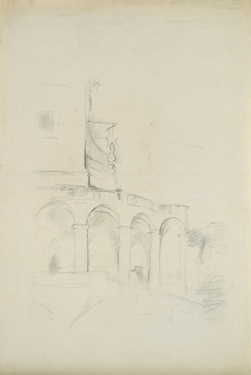 فيلا في Saint-Pons in Nice ، 1889 (جرافيت على ورق) بواسطة بيرث موريسوت