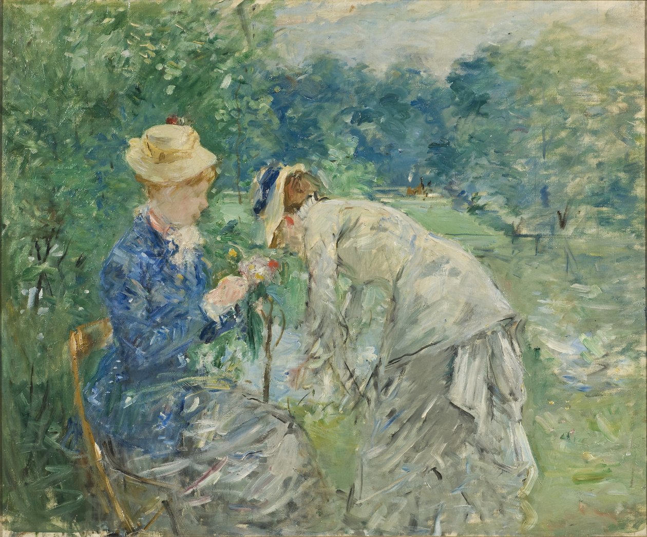 في Bois de Boulogne - In the Bois de Boulogne ، بواسطة Morisot ، Berthe (1841-1895). زيت على قماش ، قبل عام 1880. الحجم: 61 × 73.5 سم. المتحف الوطني ستوكهولم بواسطة بيرث موريسوت