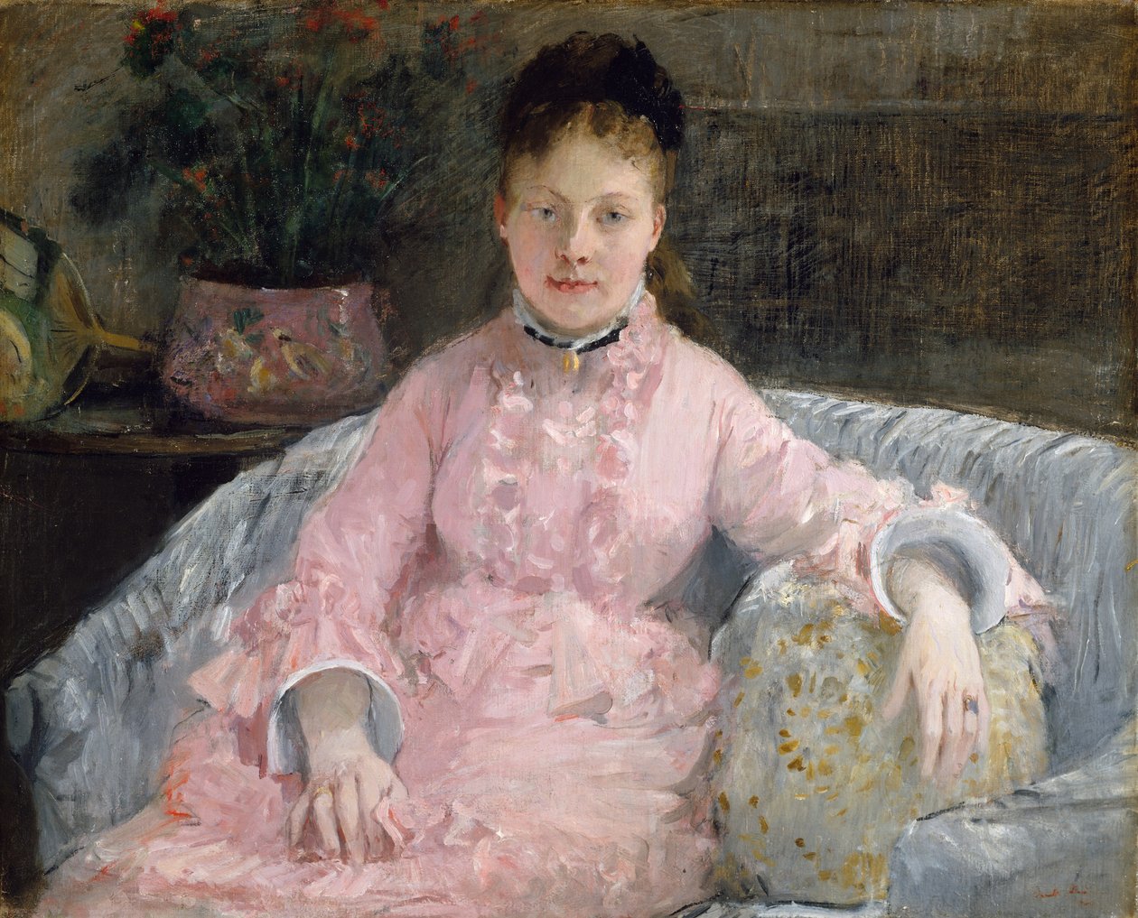 الفستان الوردي Albertie-Marguerite Carré ، فيما بعد Madame Ferdinand-Henri Himmes ، ca. 1870. بواسطة بيرث موريسوت