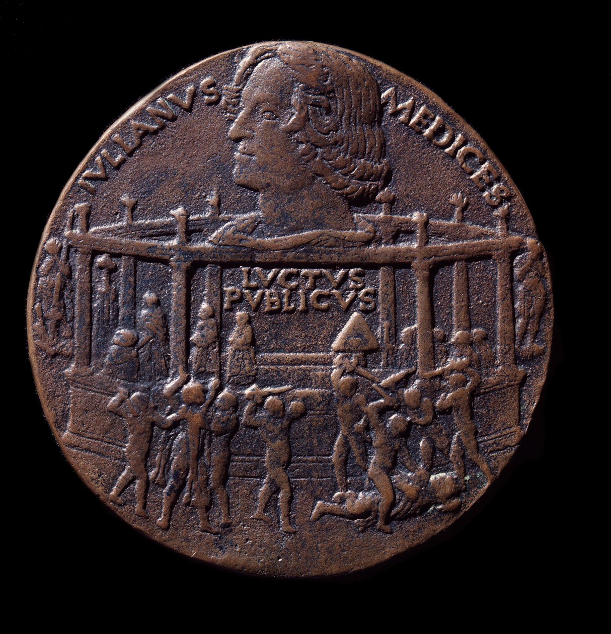 الميدالية البرونزية في مؤامرة Pazzi (1478) بواسطة برتولدو دي جيوفاني