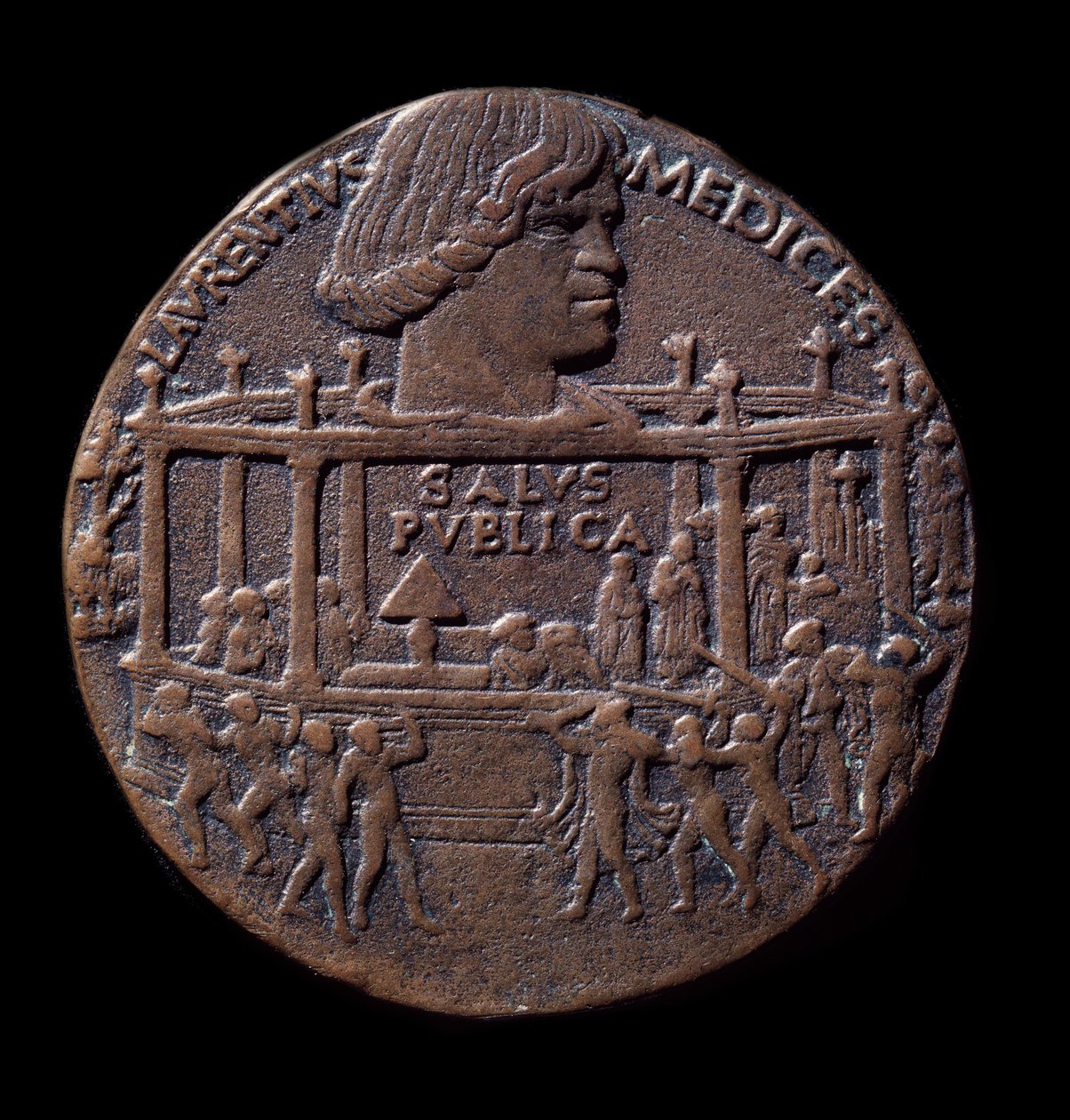 الميدالية البرونزية في مؤامرة Pazzi (1478) بواسطة برتولدو دي جيوفاني