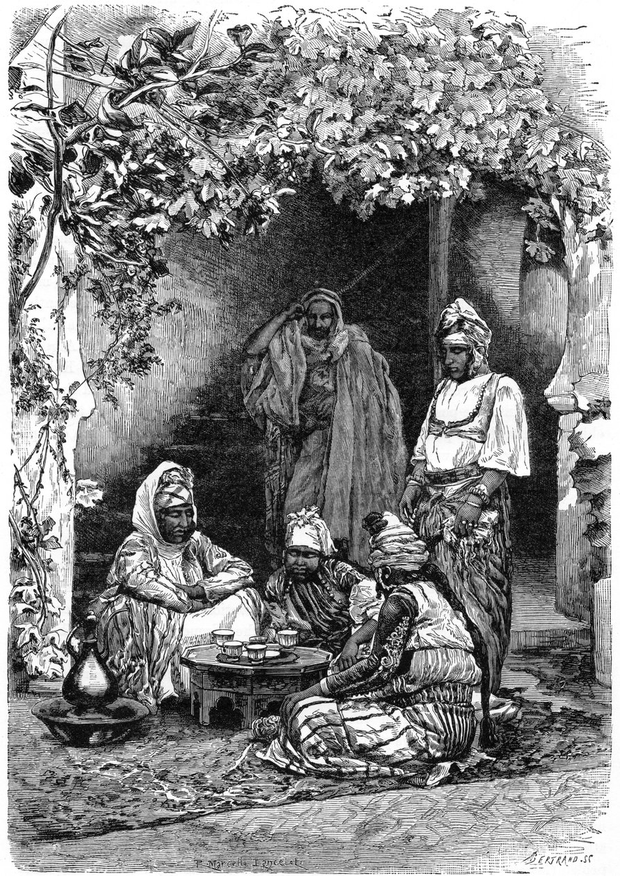 عائلة عربية بتلمسان ، الجزائر ، c1890. بواسطة أوغست برتراند