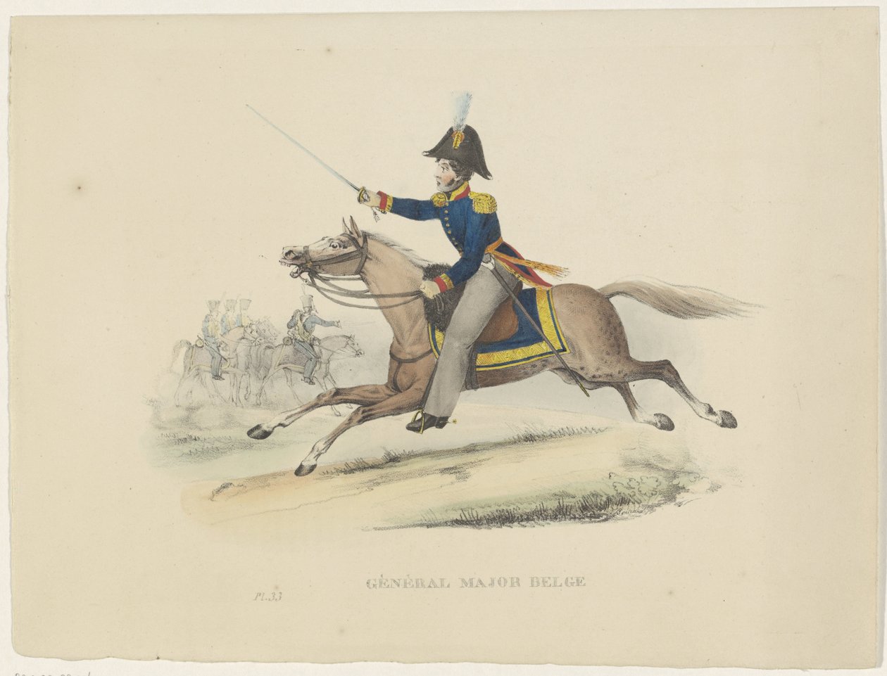 Belgische generaal-majoor ، 1830 اللواء البلجيكي (العنوان على الكائن) الأزياء البلجيكية: القديمة والحديثة ، العسكرية ، المدنية والدينية ، 1830 (عنوان السلسلة) بواسطة برتراند