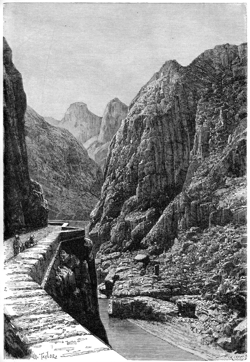 مشهد مأخوذ على طريق قافلة شابة الأكرة ، الجزائر ، c1890 بواسطة أوغست برتراند