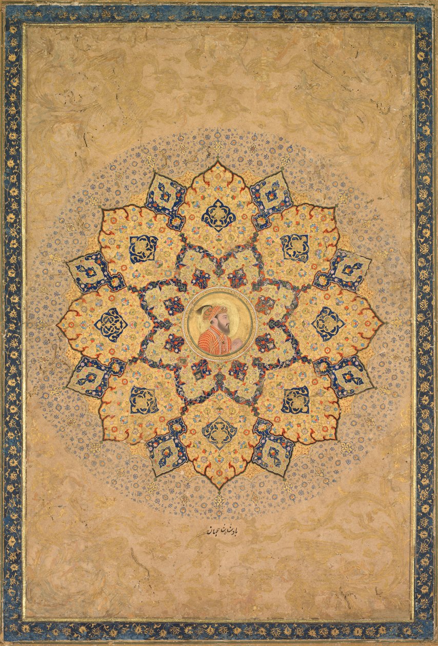 شمس أمة الله مع صورة أورنجزيب 1618-1707 ، من ألبوم الأباطرة. بواسطة Bichitr