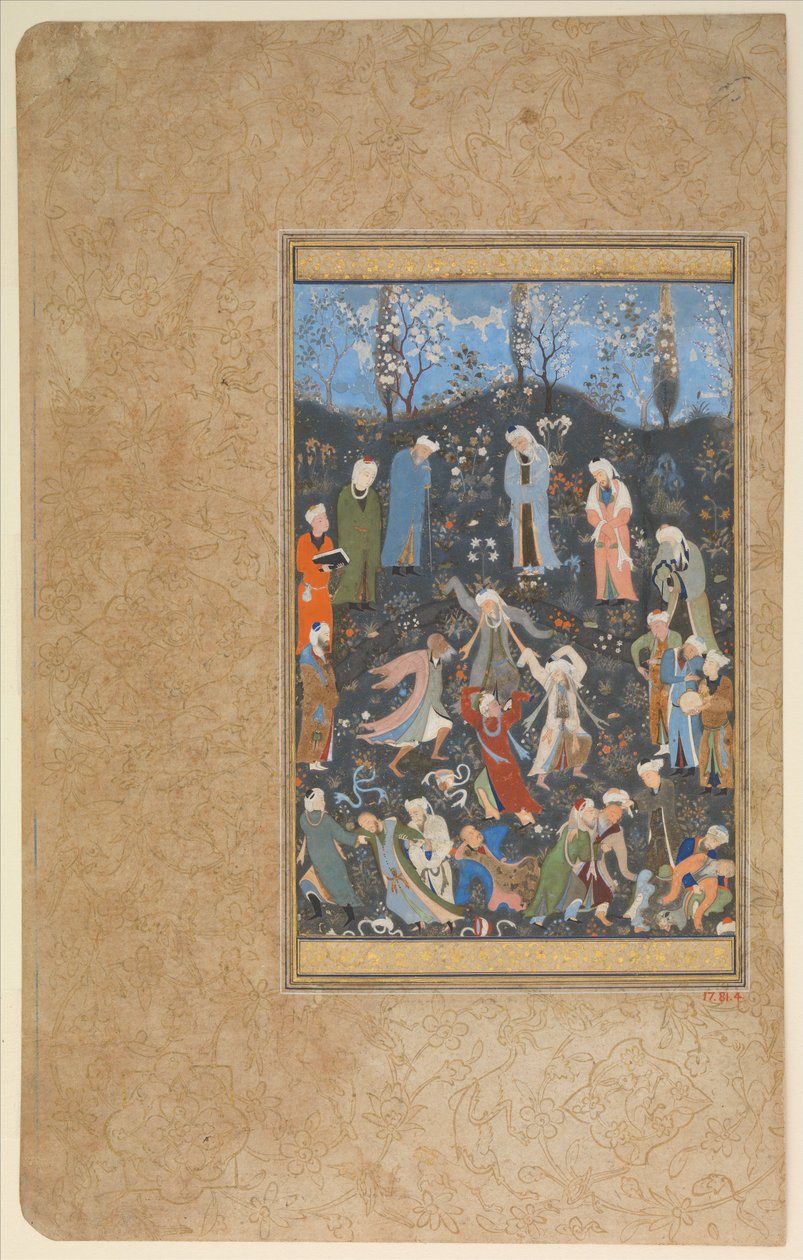 الدراويش الراقصون حوالي 1480 (ألوان مائية غير شفافة وذهبية على ورق) بواسطة Bihzad (Attr. To)