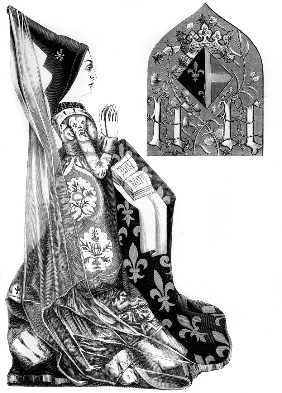 شارلوت سافوي 1441-1483 ، الملكة ملكة لويس الحادي عشر لفرنسا ، القرن الخامس عشر 1849. بواسطة بيسون وكوتارد