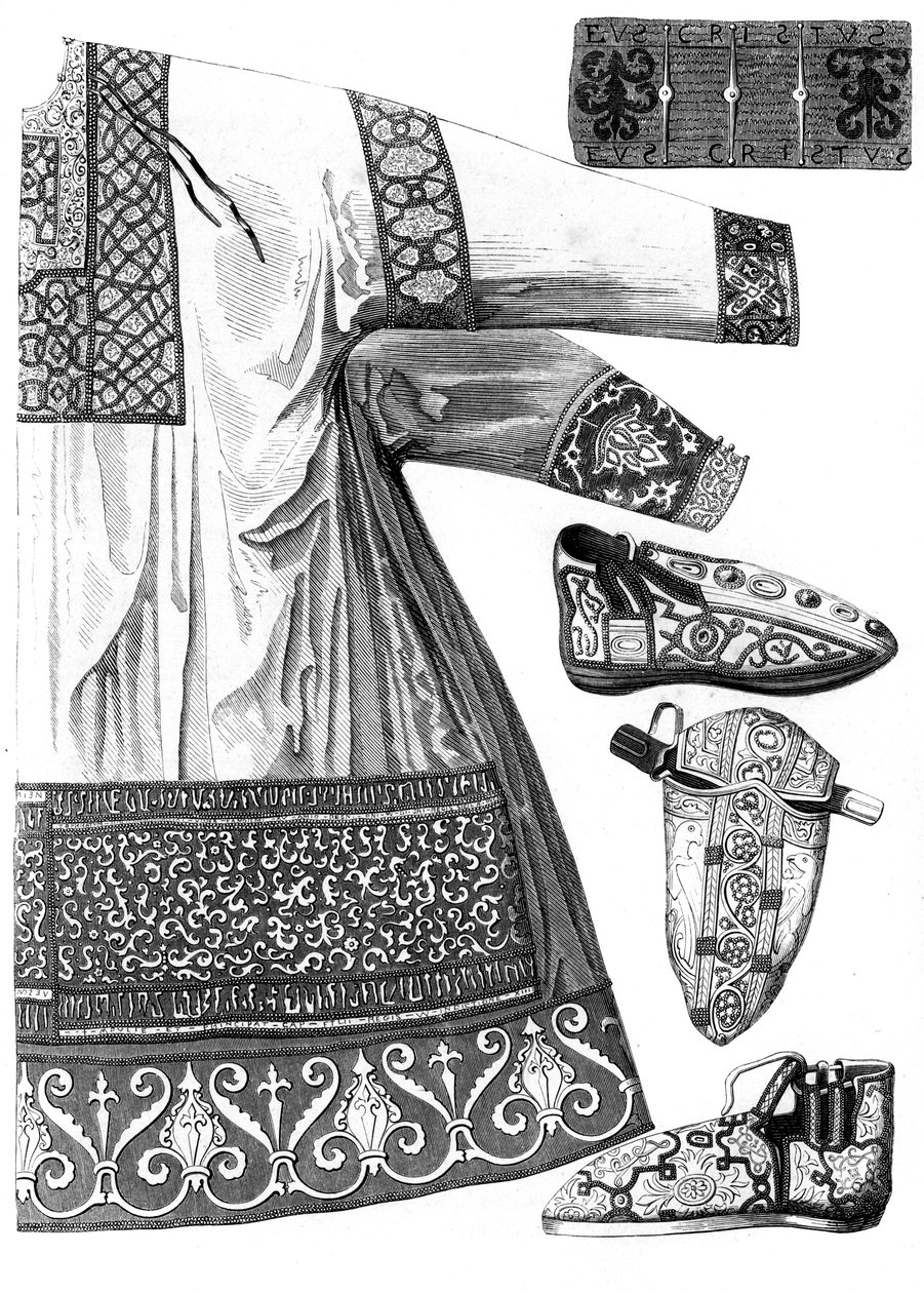 الملابس الملكية لشارلمان 742-814 ، القرن الخامس عشر 1849. بواسطة بيسون وكوتارد