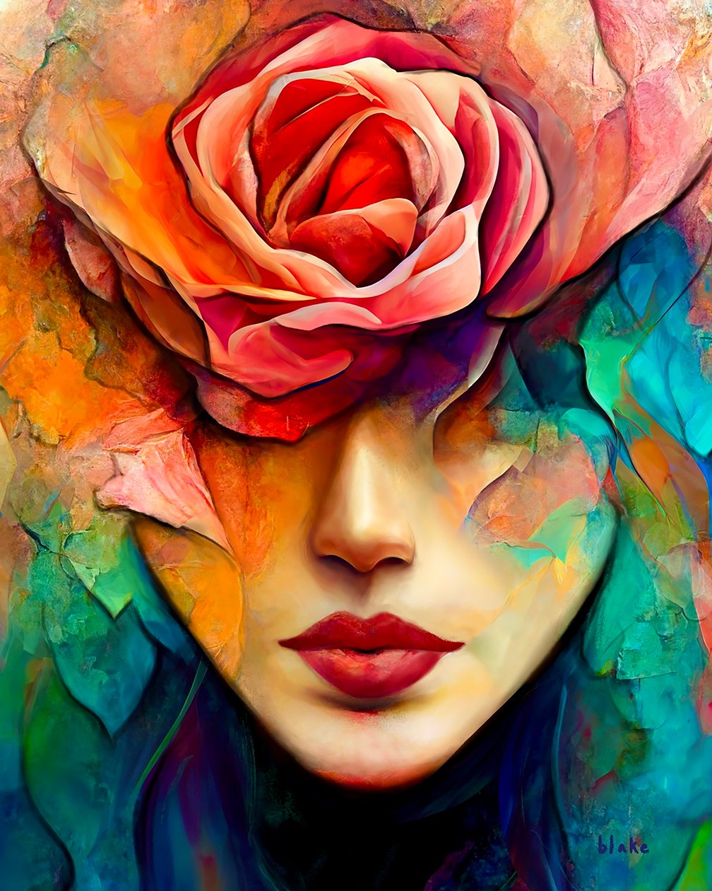 Kiss From A Rose، c.2022 (الفن الرقمي) بواسطة بليك مونك