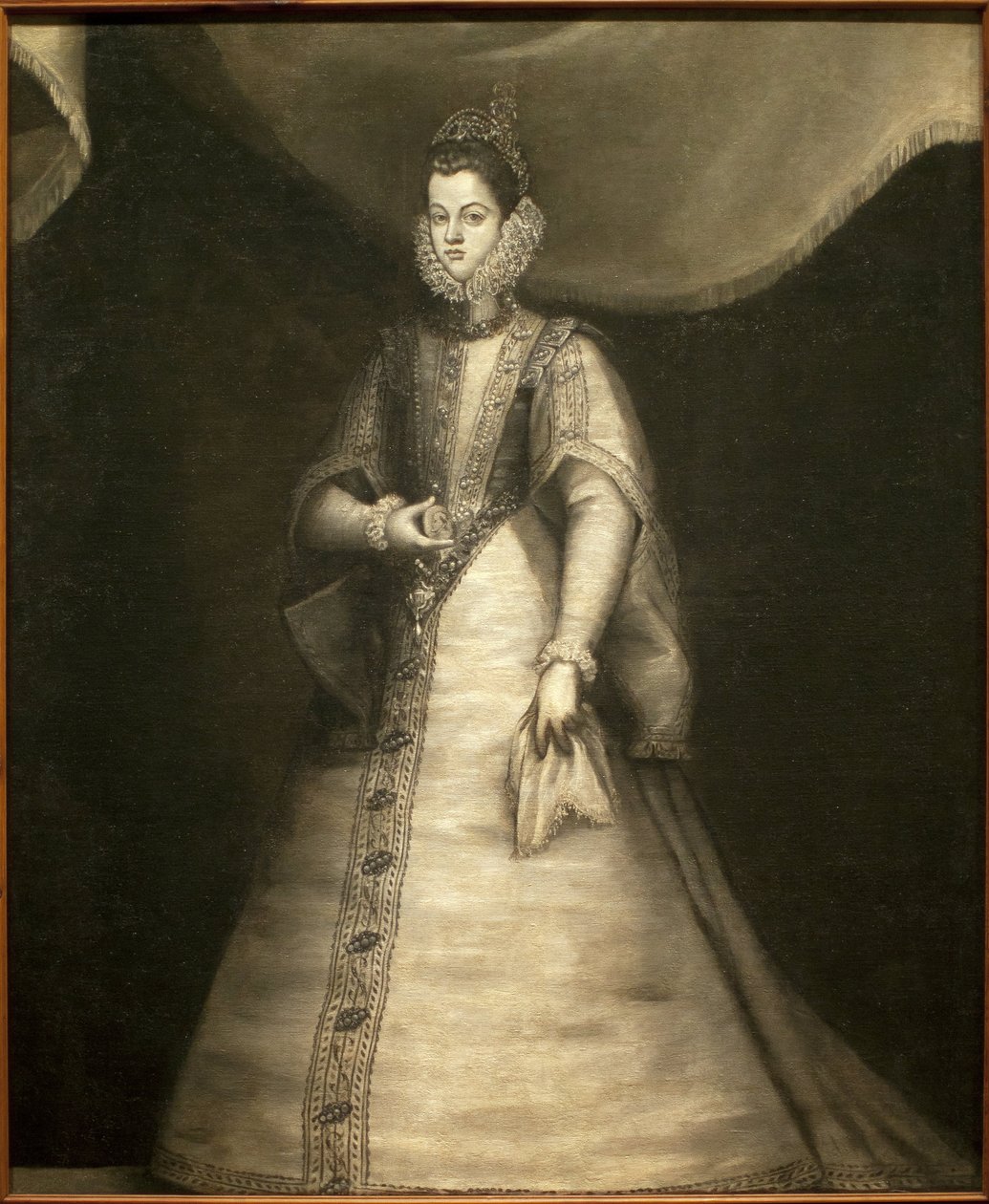 صورة للطفلة إيزابيل كلير أوجيني من النمسا (1566-1633) (إيزابيلا الإسبانية). رسم بلاس دي برادو (حوالي 1545-1599) ، زيت على قماش بواسطة بلاس ديل برادو