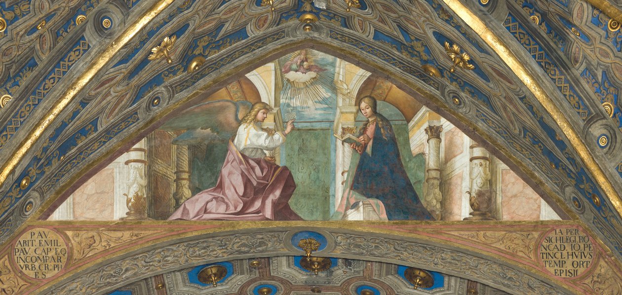 Apse ، Superarch ، Boccaccio Boccaccino ، البشارة 1506-07 بواسطة بوكاتشيو بوكاتشينو