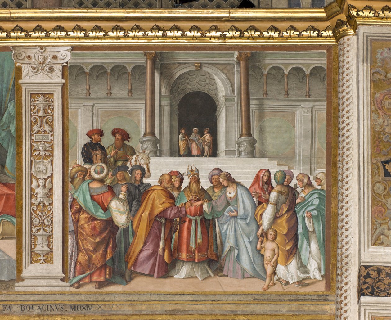 صحن مركزي ، ثاني شمال سبان ، زواج العذراء ، بوكاتشيو بوكاتشينو 1514-15 بواسطة بوكاتشيو بوكاتشينو