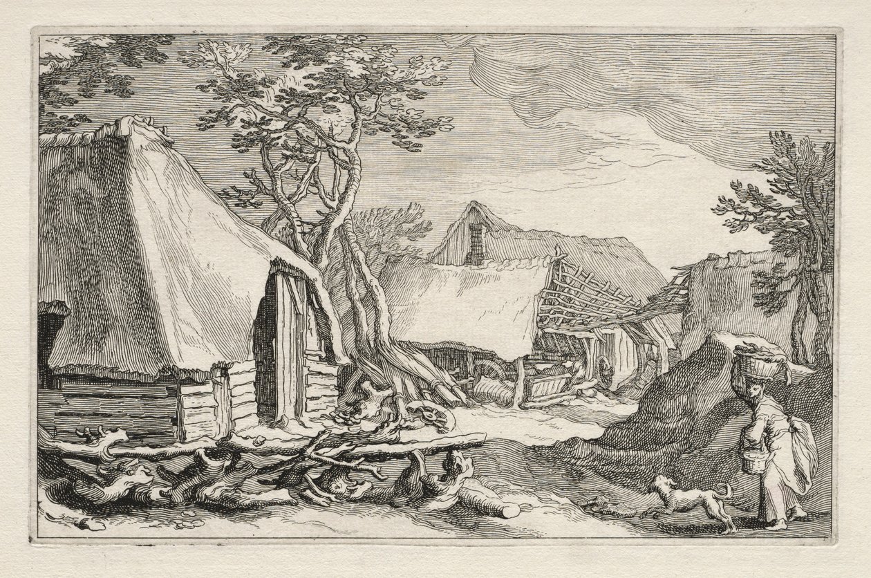 منظر طبيعي مع منازل ، 1613-1614. بواسطة Boetius Adams Bolswert
