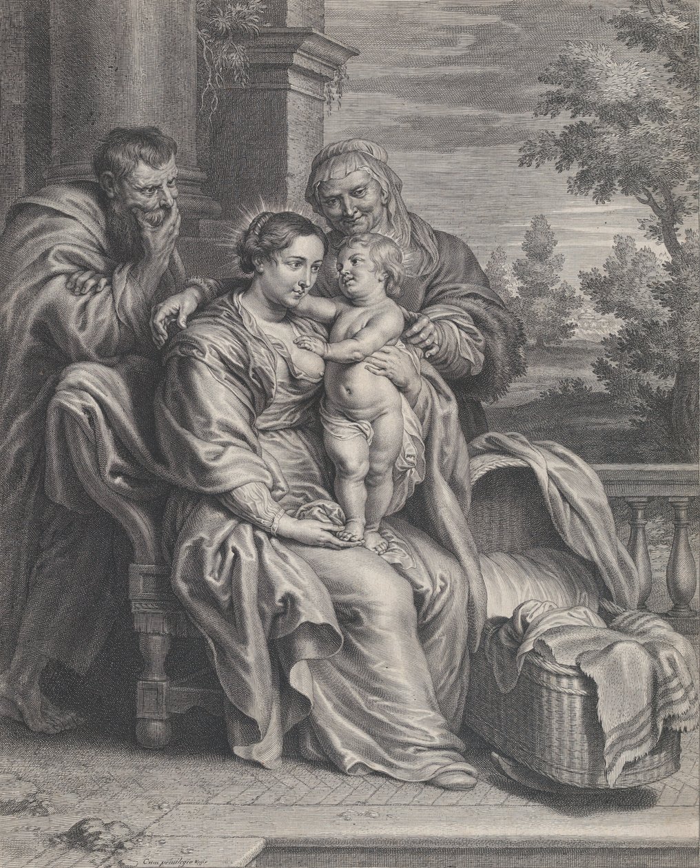 العائلة المقدسة مع القديسة حنة ، كاليفورنيا. 1625 - 35. بواسطة Boetius Adams Bolswert