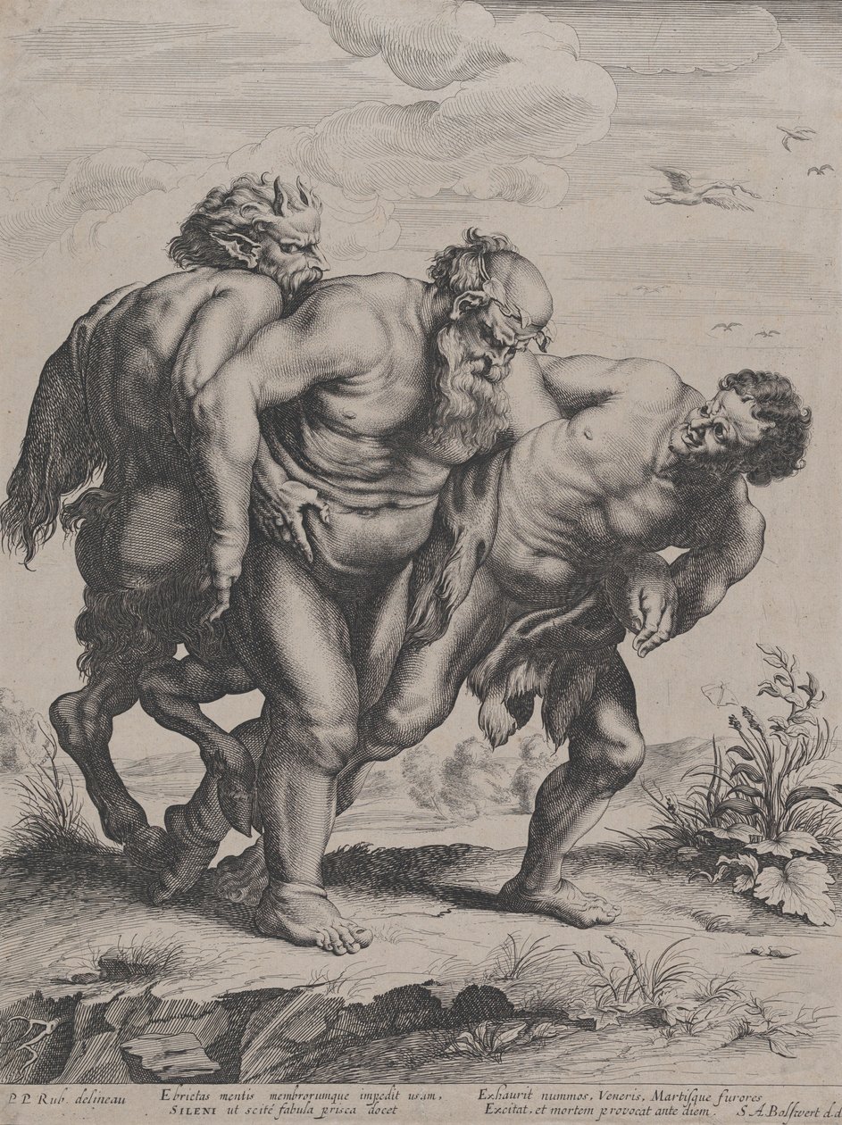السكارى Silenus ، المدعوم من ساتير وفون ، 1625-1659. بواسطة Boetius Adams Bolswert