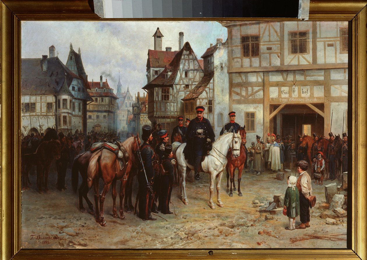 الجنرال جبهارد ليبرخت فون بلوتشر (1742-1819) مع القوزاق في باوتزن (ألمانيا) بواسطة بوجدان ويليوالد