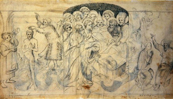 مشاهد من حياة المسيح والعذراء حوالي 1400 (قلم وحبر على ورق) بواسطة المدرسة البوهيمية
