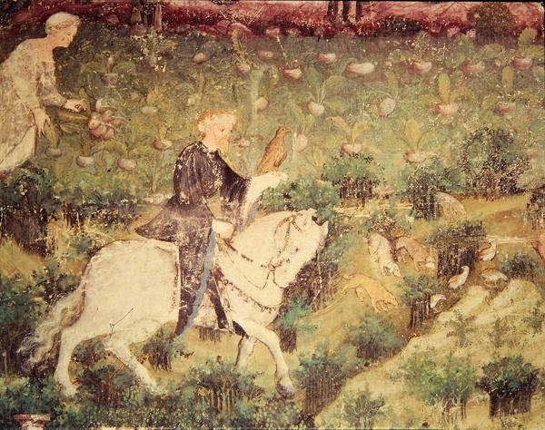 شهر سبتمبر ، تفاصيل متسابق مع صقر ، حوالي 1400 (في الهواء الطلق) بواسطة المدرسة البوهيمية