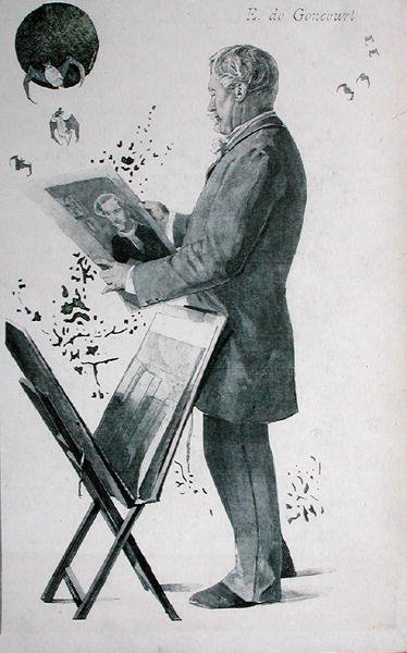 إدموند هووت دي غونكور (1822-96) ، رسم توضيحي للغلاف من "La Revue Illustree". 15 أبريل 1888 (ليتو) بواسطة Boileau Boileau