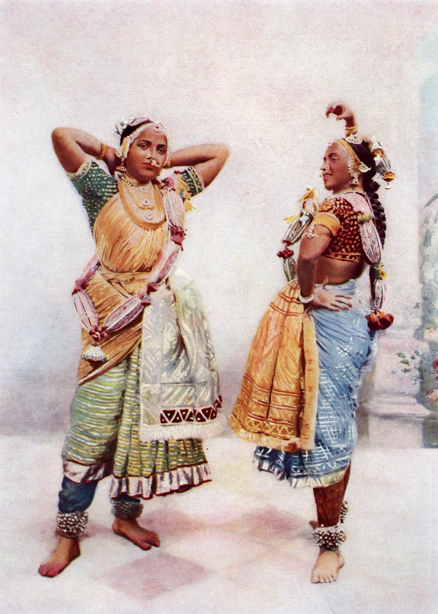 Baroda Nautch Girls ، أواخر القرن التاسع عشر (طبعة زلال) بواسطة بومباي فيرنون وشركاه