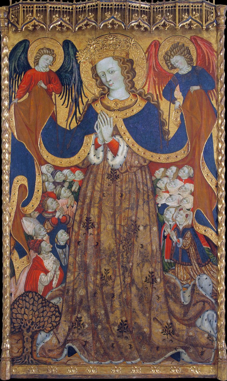 La Vierge de Misericorde - Peinture de Bonanat Zaortiga (actif 15eme siecle) ، تمبرا على الخشب (223x126.8 سم) ، حوالي 1430 - Virgin of Mercy ، تمبرا على لوح من Bonanat Zaortiga ، ca 1430 - Museu Nacional d