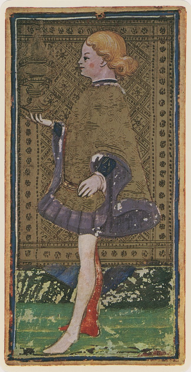 Knave of Cups ، فاكس لبطاقة التارو من سطح "Visconti" ، 1441-47 بواسطة بونيفاسيو بيمبو
