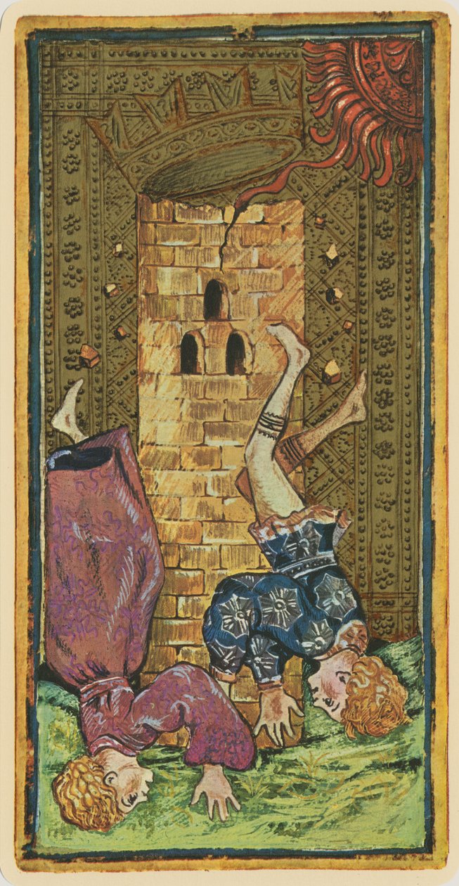 البرج ، الوصل لبطاقة التارو من سطح "فيسكونتي" ، 1441-1447 بواسطة بونيفاسيو بيمبو