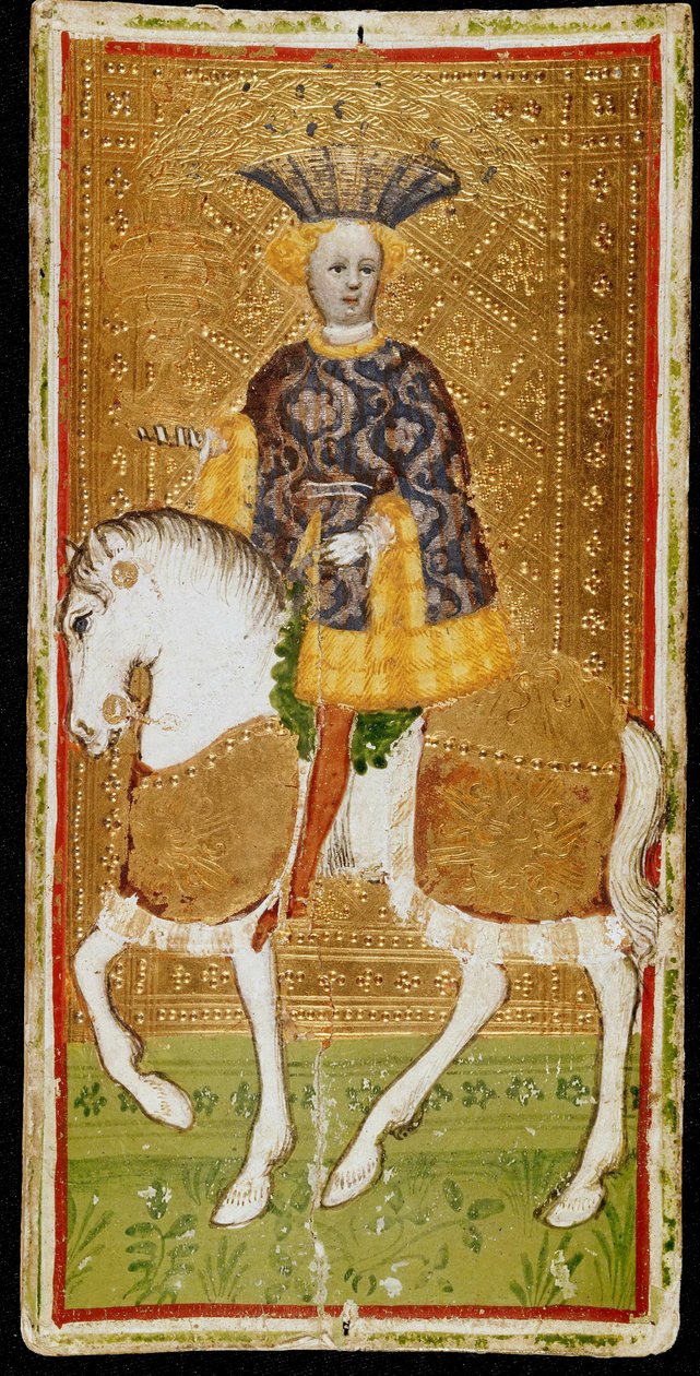 فارس الكؤوس. بطاقة التارو ، 1441-1444. بواسطة بونيفاسيو بيمبو