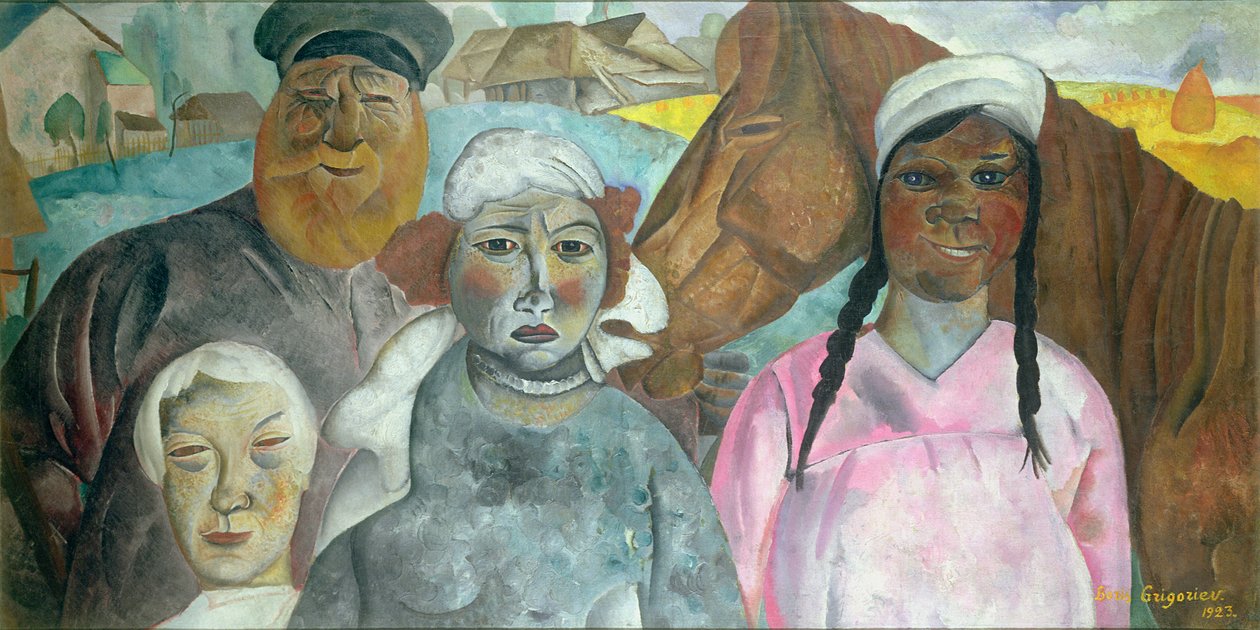 عائلة الفلاحين ، 1923 بواسطة بوريس دميتريفيتش جريجورييف