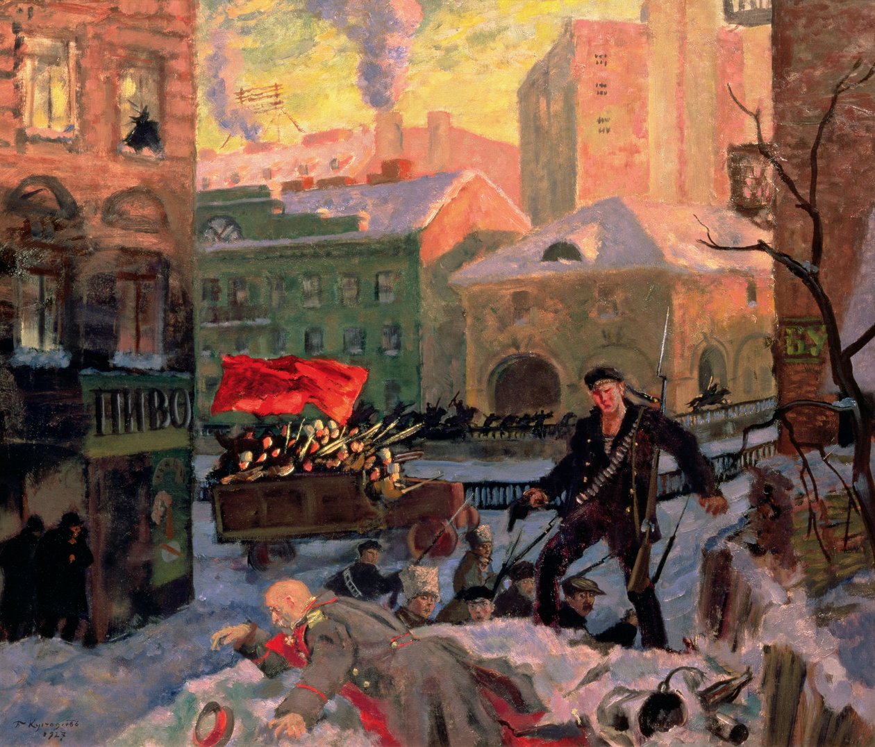 أكتوبر 1917 في بتروغراد بواسطة بوريس ميخائيلوفيتش كوستودييف