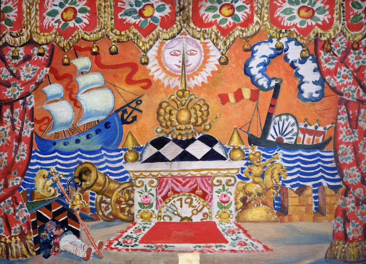 تعيين تصميم للبراغيث ، من قبل يفغيني زامياتين ، 1925 (درجة الحرارة على الخشب) بواسطة بوريس ميخائيلوفيتش كوستودييف