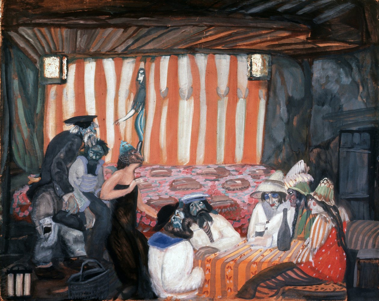 "ملهى" لوحة بوريس غريغورييف (1886-1939) مجموعة خاصة 1918 بواسطة بوريس دميتريفيتش جريجورييف