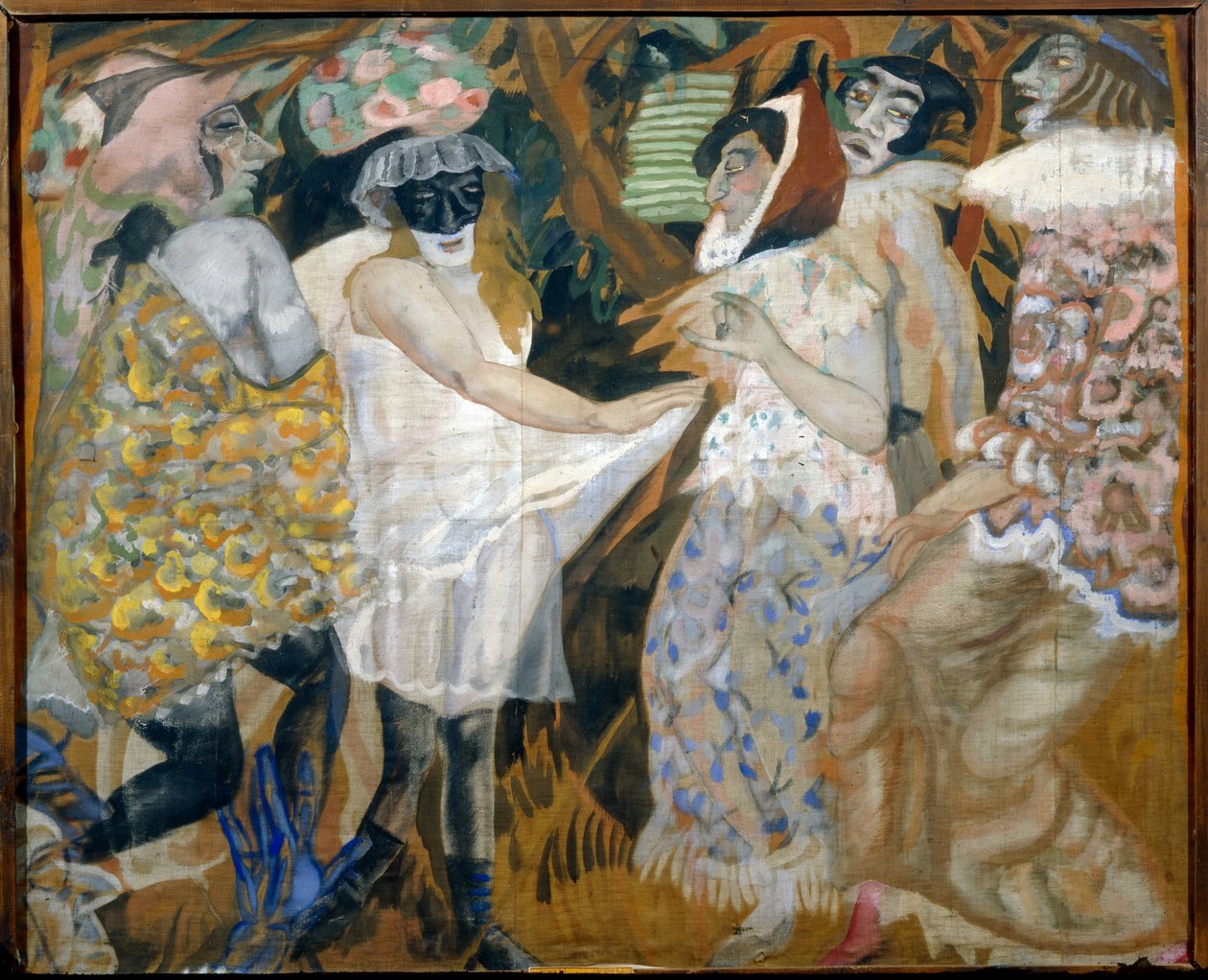 حفلة تنكرية (حفلة تنكرية) - لوحة بوريس ديميتريفيتش غريغوريف (1886-1939) بواسطة بوريس دميتريفيتش جريجورييف