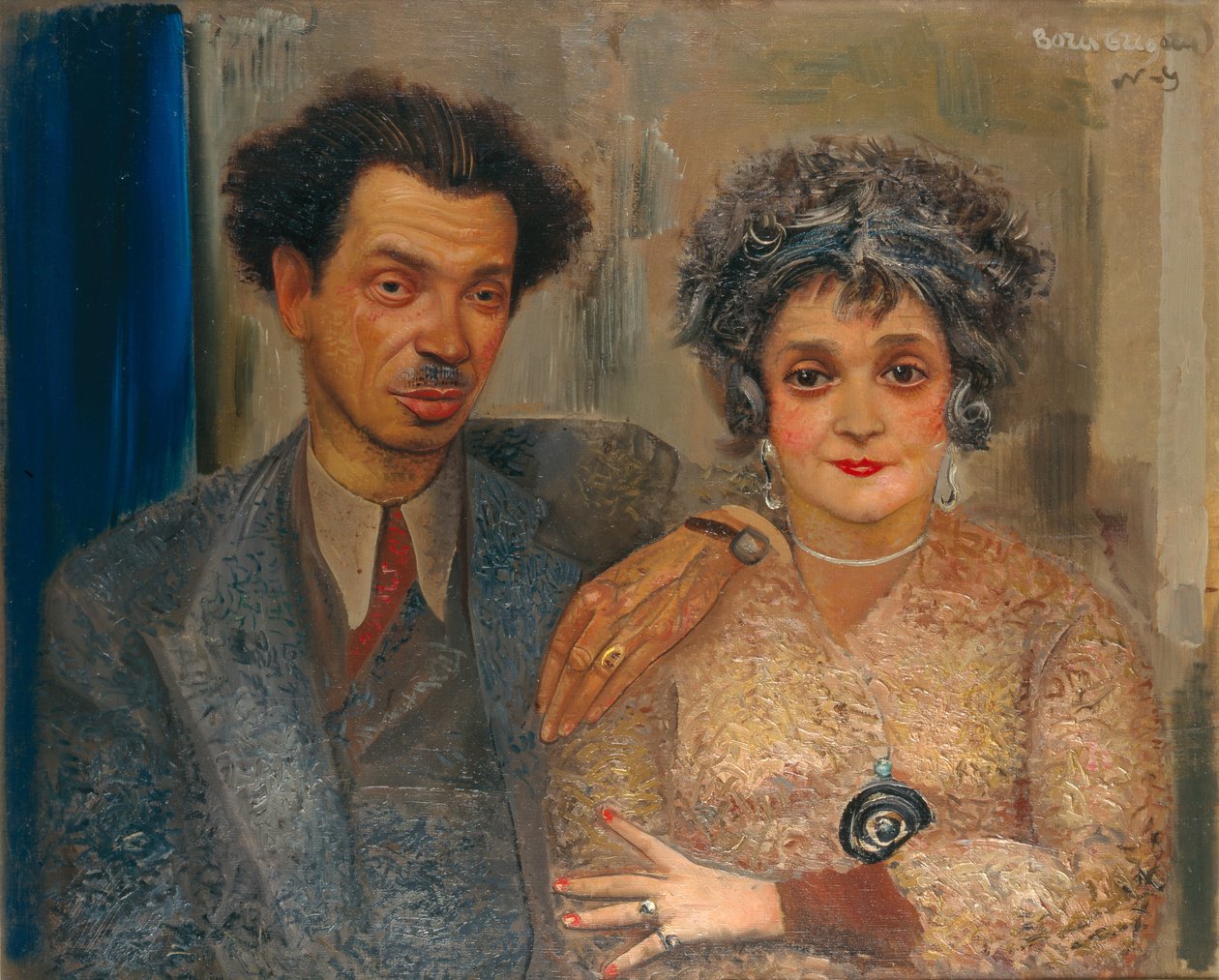 صورة للفنان نيكيولاي ريميزوف 1887-1975 مع زوجته بين عامي 1926 و 1933 بواسطة بوريس دميتريفيتش جريجورييف