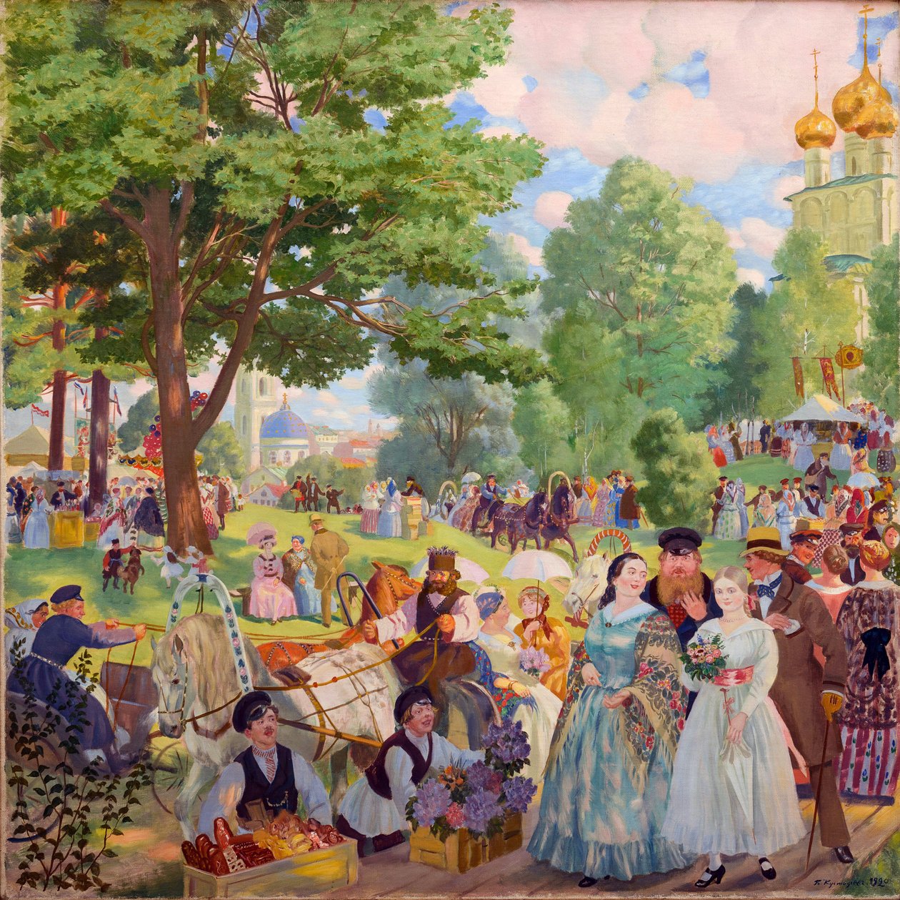 Fete de la Sainte Trinite - عيد الثالوث المقدس par Kustodiev ، بوريس ميخائيلوفيتش (1878-1927). زيت على قماش بواسطة بوريس ميخائيلوفيتش كوستودييف