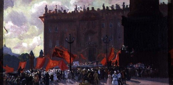 دراسة للاحتفال بافتتاح المؤتمر الثاني للكومنترن في ميدان Uritsky في بتروغراد في 19 يوليو 1920 ، 1921 (انظر 91240) بواسطة بوريس ميخائيلوفيتش كوستودييف